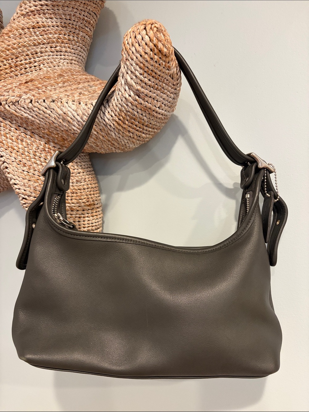 🌚Coach Y2K Legacy Gray Small Hobo Leather Shoulder Bag - RARE 2001 SOHO HOBO